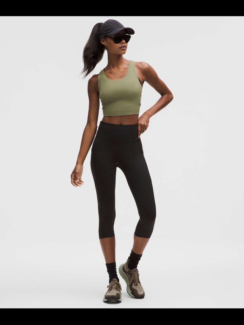 lululemon athletica Black fast and free Cropped High-Rise Leggings